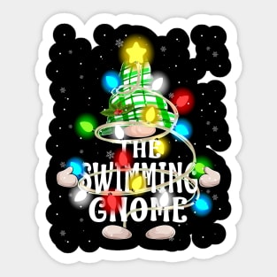 The Swimming Gnome Christmas Matching Family Shirt Sticker